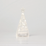 Clear Glass Cone Tree with Stars & Dots